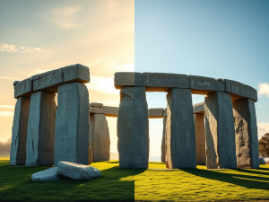 generate a highly detailed image of stonehenge and the dacian