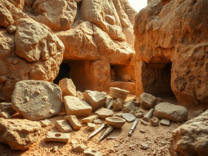 create a featured image depicting the archaeological site el barranc